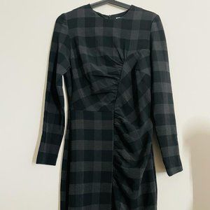 MANGO RUCHED DETAIL DRESS WOMEN SIZE L